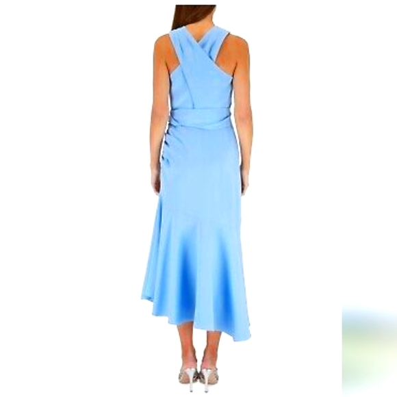 Sachin & Babi Naomi Chambray Blue Halter Cocktail Dress Size 8 - Picture 3 of 9